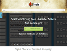 Tablet Screenshot of d20tools.com